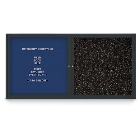 United Visual Products Corkboard, Black/Black, 72"x36" UV407PLUS-BLACK-BLACK